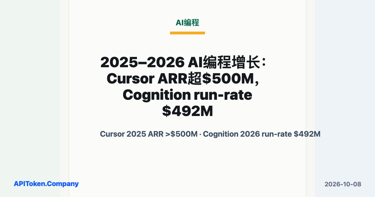 Cursor Reported Over $500M ARR in 2025; Cognition Reported a $492M Run Rate in 2026
