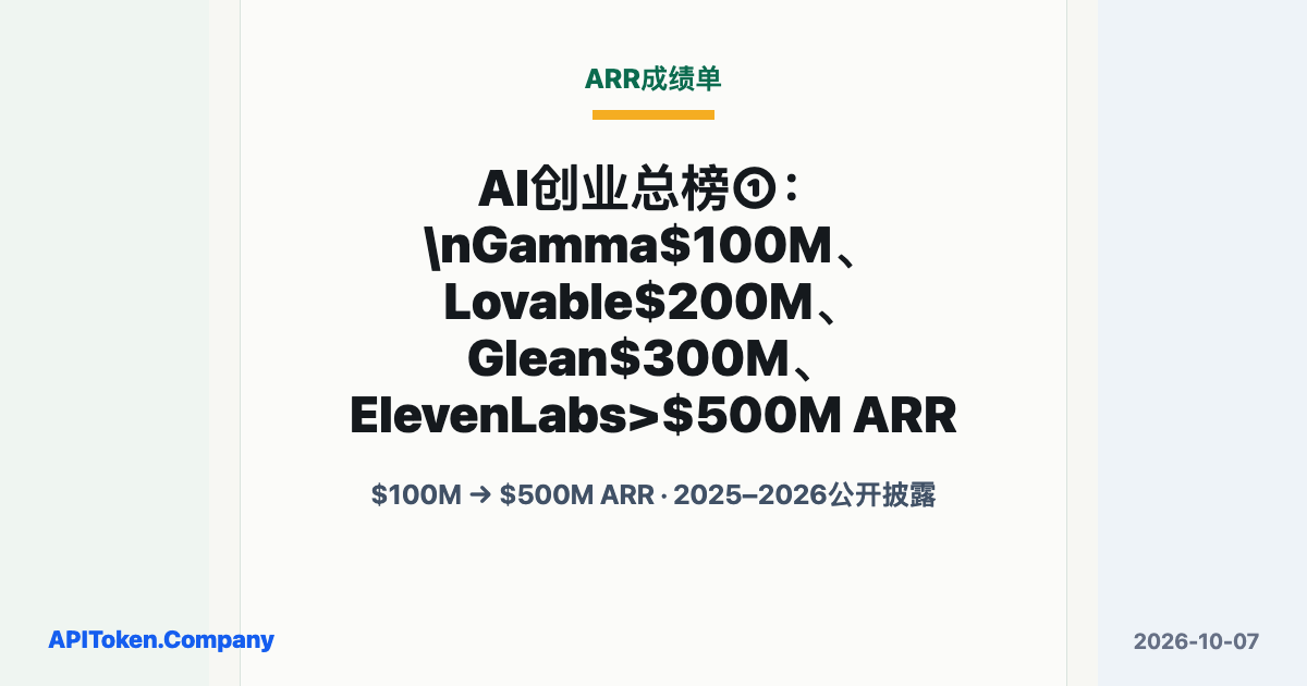 AI Startup ARR Scorecard: Gamma at $100M, Lovable at $200M, Glean at $300M, and ElevenLabs Above $500M