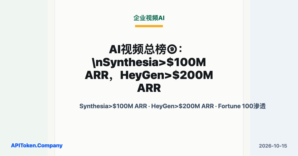 AI Video: Synthesia Above $100M ARR and HeyGen Above $200M ARR