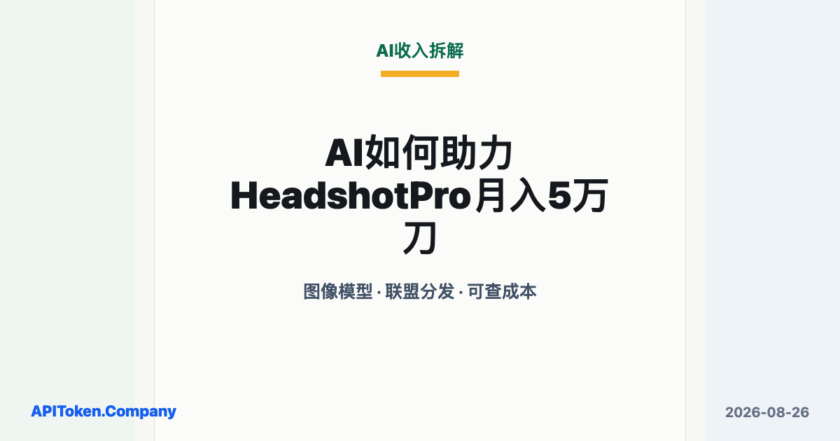 AI如何助力 HeadshotPro月入5万刀