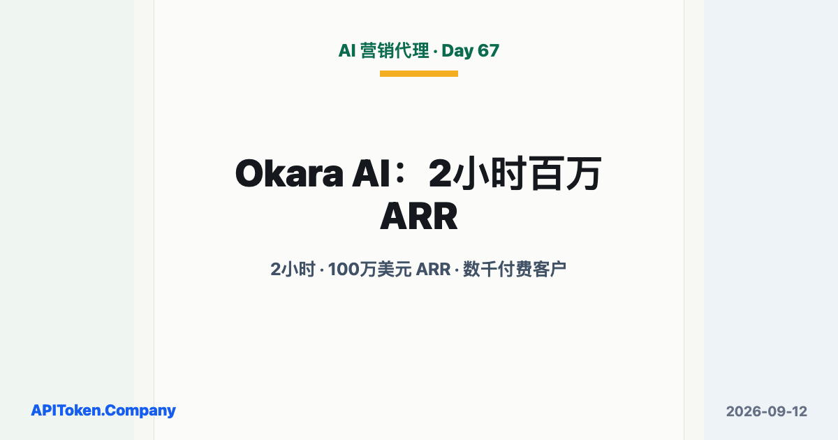 Okara Passed $1M ARR Within Two Hours of Launch